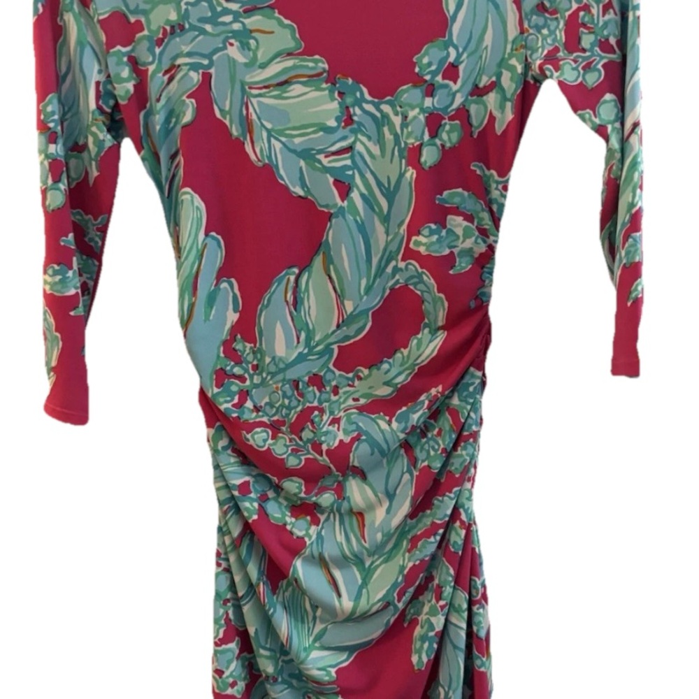 Lilly Pulitzer Madison Dress Womens Small pink Capri‎ Long Sleeve Jersey Stretch